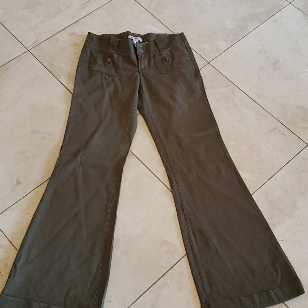 BCBG wide leg pants olive green